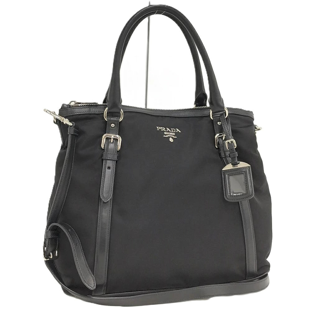 Prada Handbag Black Tessuto Leather